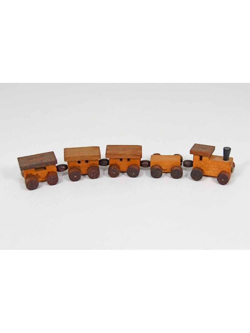 Vintage Miniature Wooden Train Loquai Holzkunst Germany Small Locomotive 4.5"